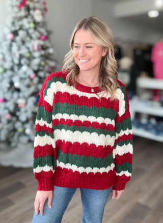 Christmas Textured Knit Sweater