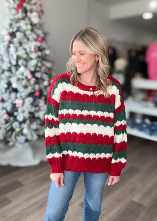 Christmas Textured Knit Sweater