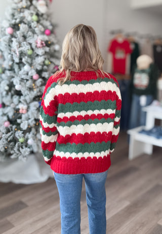 Christmas Textured Knit Sweater