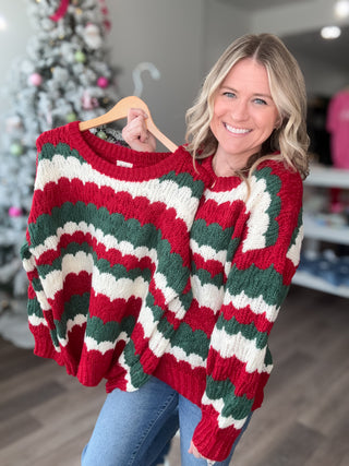 Christmas Textured Knit Sweater