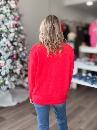 Red Sequin Nutcracker Sweater