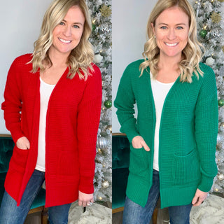 Holly Jolly Waffle Knit Cardigan