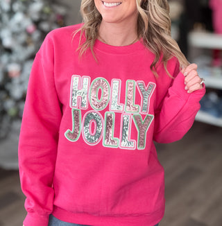 Holly Jolly Pink Sweatshirt