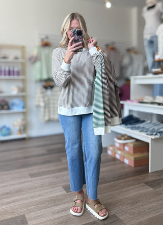 Keep It Casual Striped Long Sleeved Pullover Plus