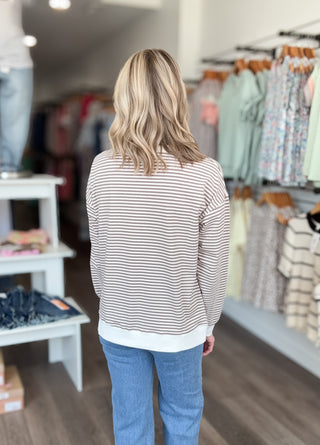 Keep It Casual Striped Long Sleeved Pullover Plus