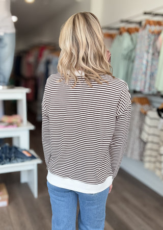 Keep It Casual Striped Long Sleeved Pullover