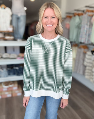 Keep It Casual Striped Long Sleeved Pullover