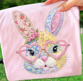 Patchwork Bunny with Glasses Tee