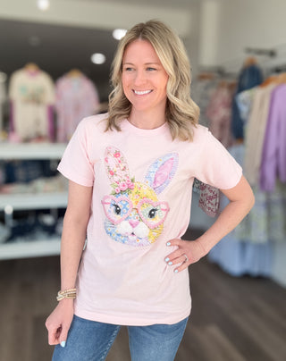 Patchwork Bunny with Glasses Tee