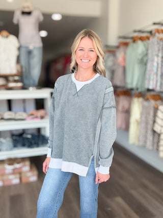 Weekend Mood Mineral Washed Pullover