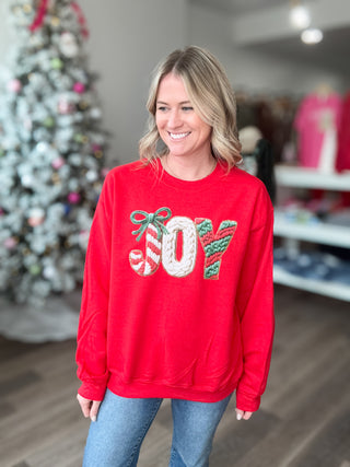 Joy Red Crewneck Sweatshirt