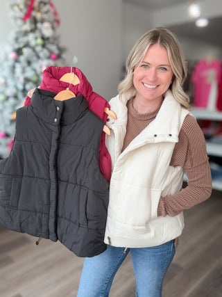 Layer Up High Neck Puffer Vest