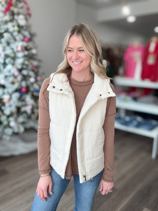 Layer Up High Neck Puffer Vest