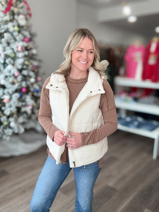 Layer Up High Neck Puffer Vest