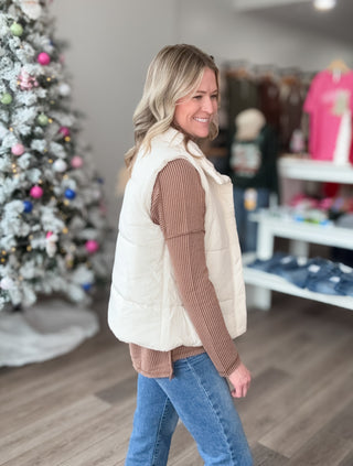 Layer Up High Neck Puffer Vest