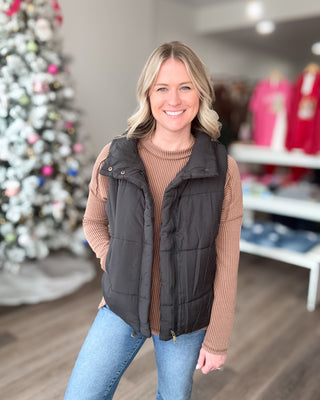 Layer Up High Neck Puffer Vest