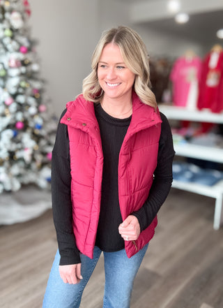 Layer Up High Neck Puffer Vest