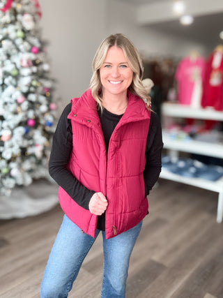 Layer Up High Neck Puffer Vest