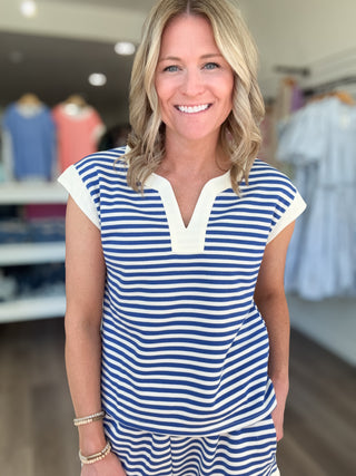 Boardwalk Breeze Striped Matching Shorts Set
