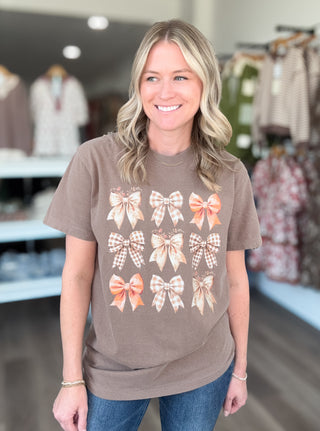 Fall Bows Comfort Colors Short Sleeved Tee