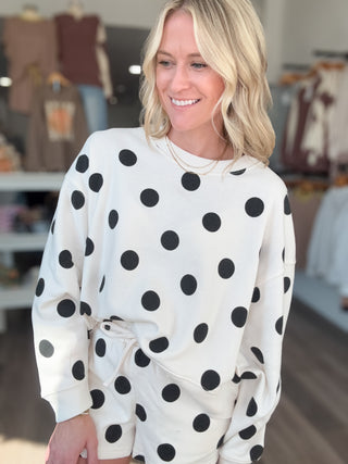 Cutie Polka Dot Pullover & Shorts Matching Set
