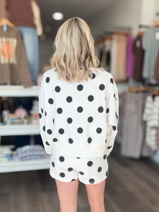 Cutie Polka Dot Pullover & Shorts Matching Set