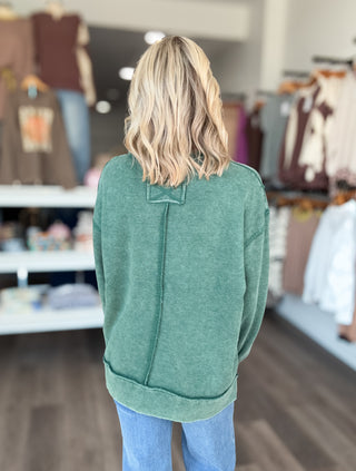 Cozy Up Acid Washed Fleece Pullover