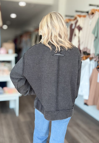 Cozy Up Acid Washed Fleece Pullover