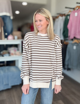 Simply Striped Fleece Pullover