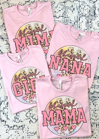 Pre Order Mother’s Day Grey Pink Leopard Custom Tee