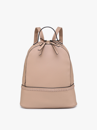 Jen & Co. Stitch Detail 2 Compartment Backpack fawn color