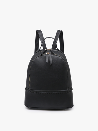 Jen & Co. Stitch Detail 2 Compartment Backpack Black Color 