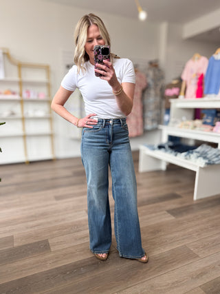 Judy Blue High Rise Retro Wide Fit Jeans
