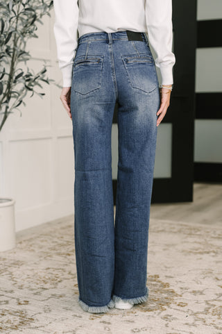 Judy Blue Karla High Waist Column Straight Button-Fly Jeans