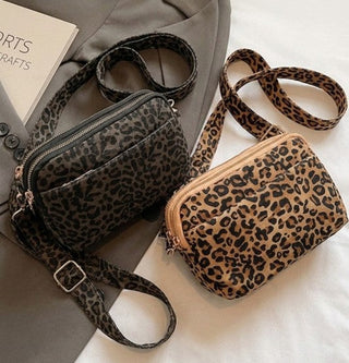 Leopard Cross Body Bag Black & Brown