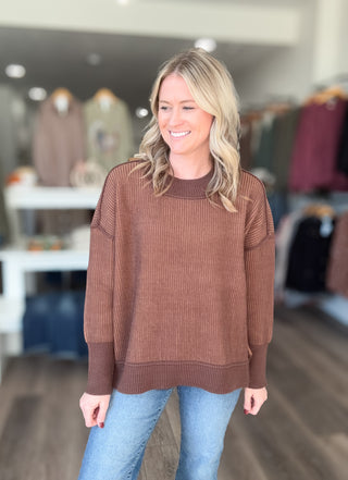 Mocha & Brown Long Sleeved Sweater