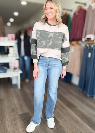 Risen Tummy Control High Rise Wide Leg Jeans