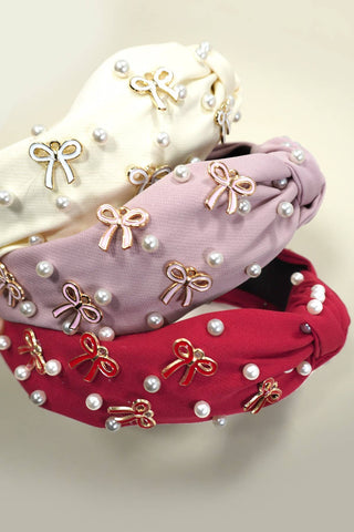 Pearl Bow Hair Headband