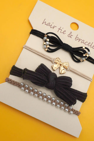 Duo Hair Tie Bow Bracelets