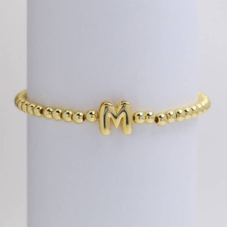 Initial Bubble Stretch Bead Bracelet