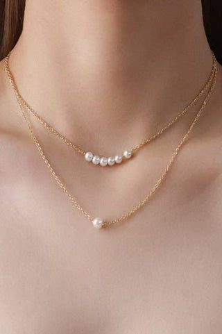 18K Gold Stainless Steel Pearl Necklace