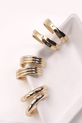 Trio Classic Hoop Gold Earrings