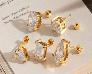 Glisten Screw Back Post Stud Earrings