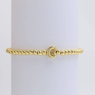 Initial Bubble Stretch Bead Bracelet