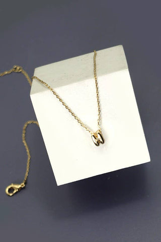 Mini Bubble Initial Gold Necklace