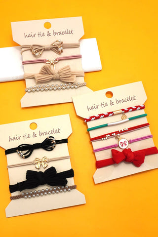Duo Hair Tie Bow Bracelets
