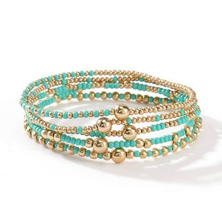Multi Layer Ball Chain Beaded Bracelet Set