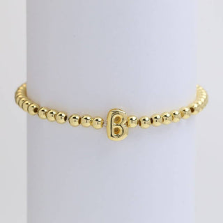 Initial Bubble Stretch Bead Bracelet