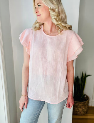 Dreams Come True Ruffle Sleeve Blouse