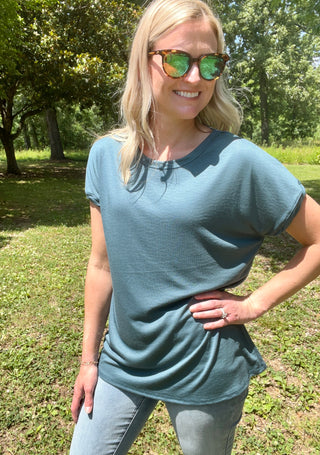 So Good Relaxed Fit Top in Dark Teal